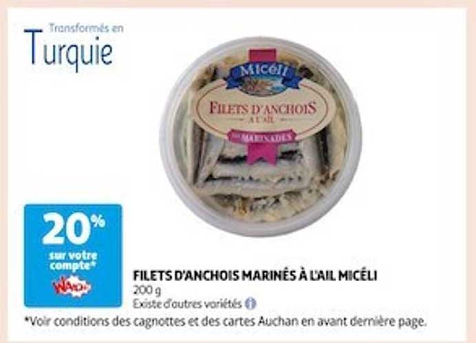 Filets D'anchois Marinés à L'ail Micéli