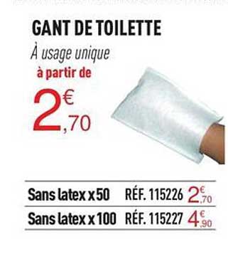 gant de toilette à usage unique