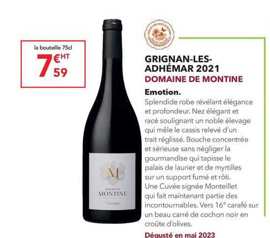 grignan-les-adhémar 2021 domaine de montine emotion