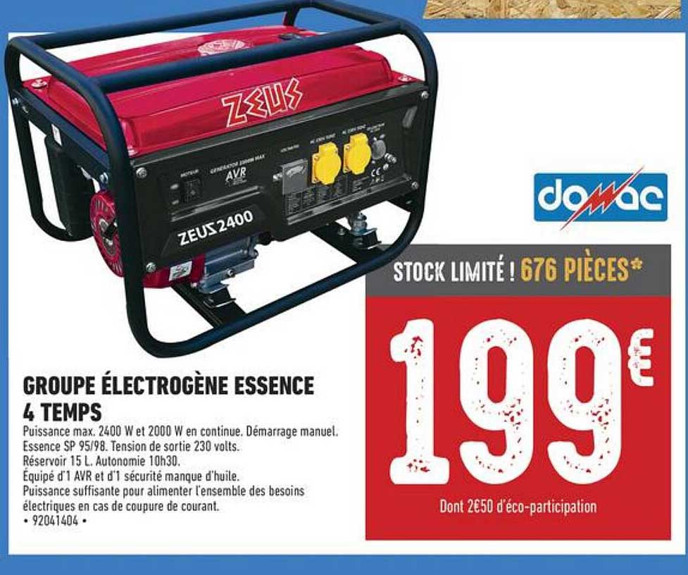 groupe électrogène essence 4 temps