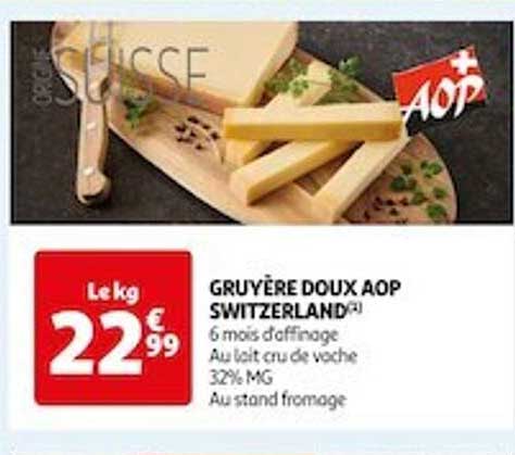 gruyère doux aop switzerland
