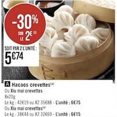 hacaos crevettes ou xiu mai crevettes