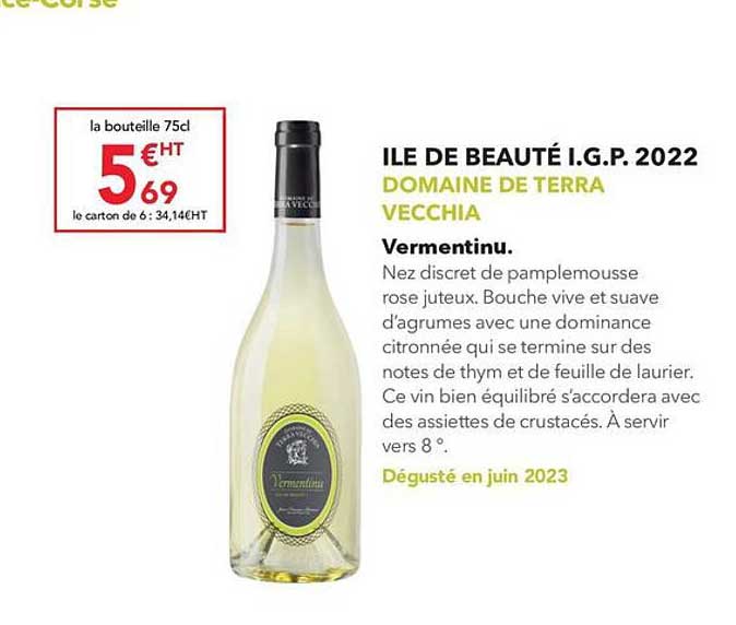 ile de beauté igp 2022 domaine de terra vecchia vermentinu