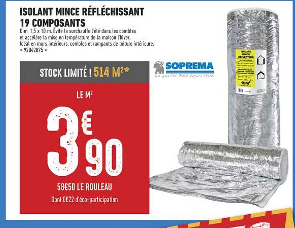isolant mince réfléchissant 19 composants soprema
