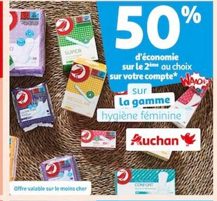 la gamme hygiène féminine auchan
