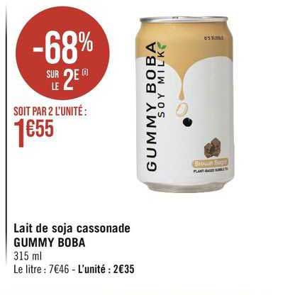 lait de soja cassonade gummy boba