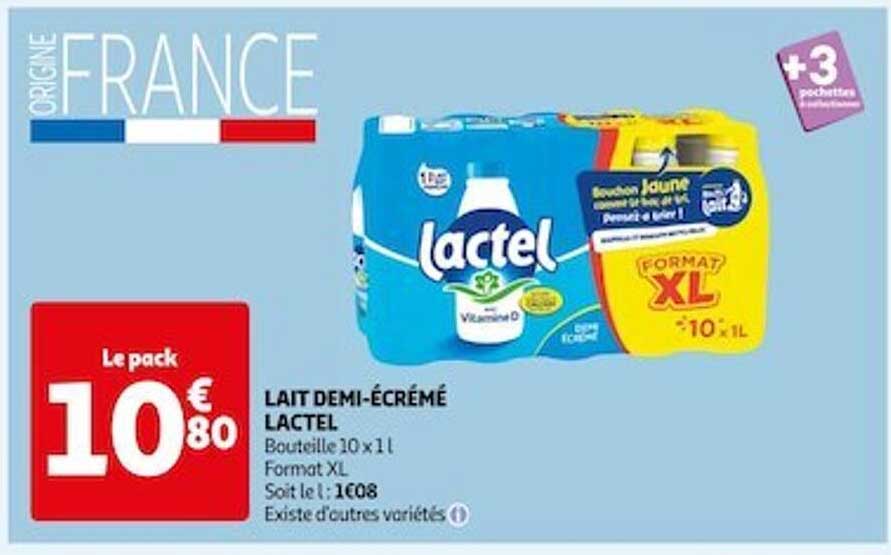 lait demi-écrémé lactel