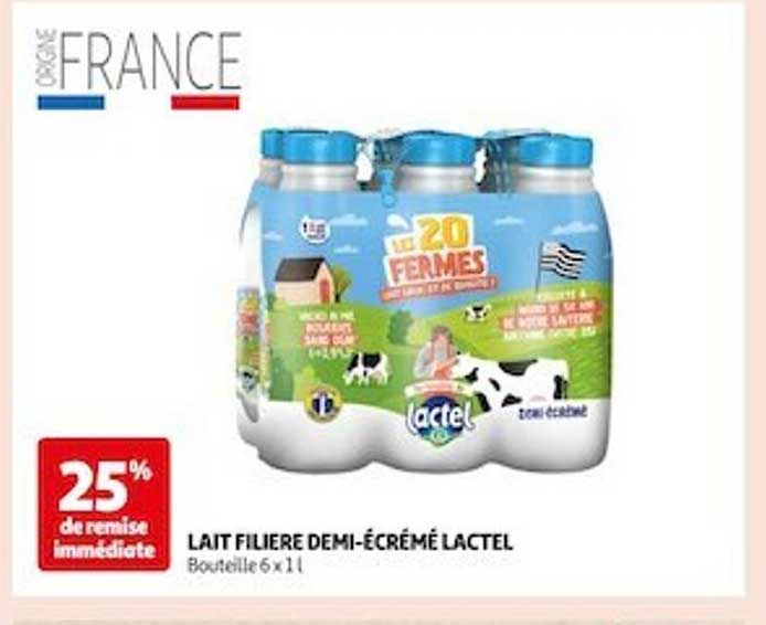 lait filière demi-écrémé lactel