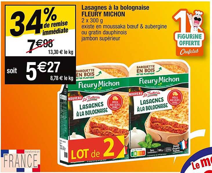 lasagnes à la bolognaise fleury michon