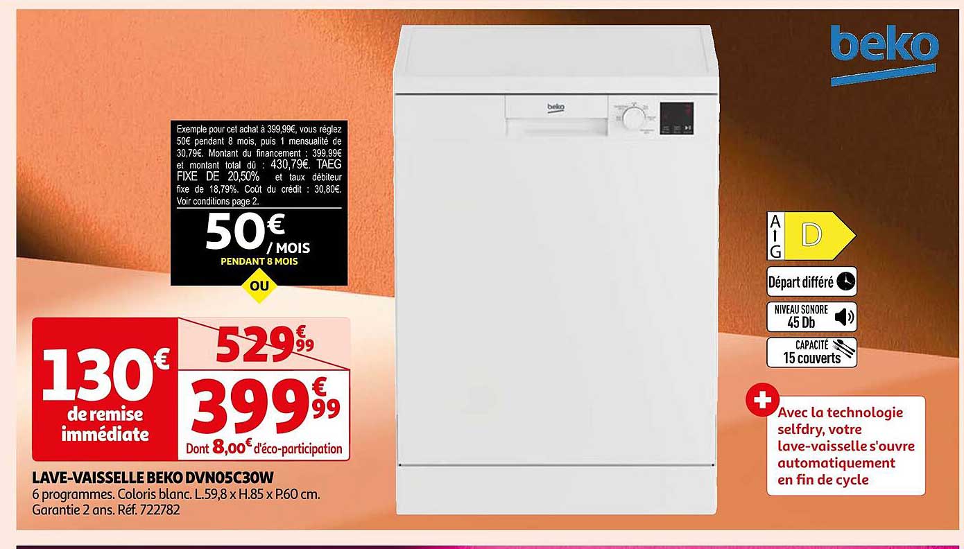 lave-vaisselle beko dvn05c30w
