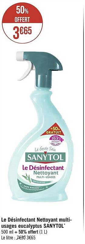 le désinfectant nettoyant multi-usages eucalyptus sanytol