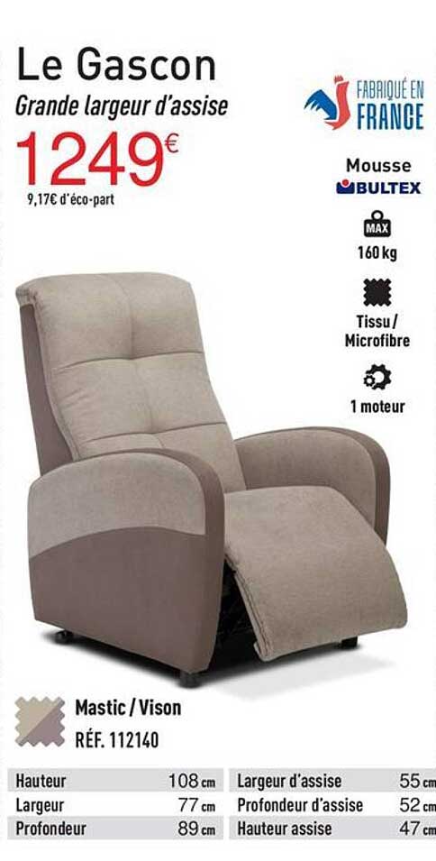 le gascon grande largeur d'assise