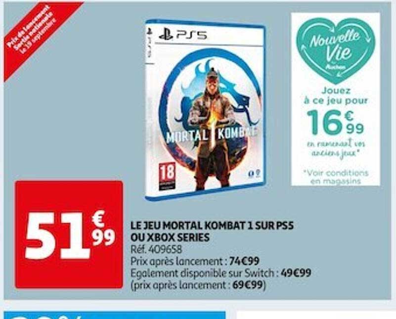 le jeu mortal kombat 1 sur ps5 ou xbox series