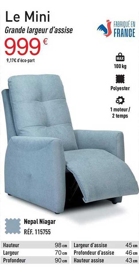 le mini grande largeur d'assise