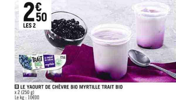 le yaourt de chèvre bio myrtille trait bio