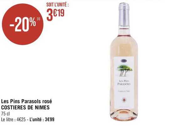 les pins parasols rosé costières de nîmes