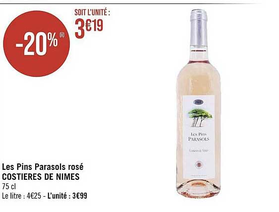 les pins parasols rosé costières de Nîmes