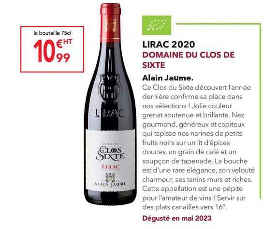 lirac 2020 domaine du clos de sixte alain jaume