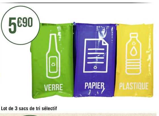 lot de 3 sacs de tri sélectif