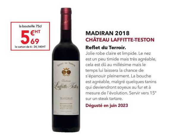 madiran 2018 château laffitte-teston reflet du terroir.