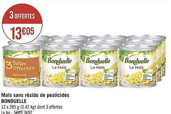 maïs sans résidu de pesticides bonduelle
