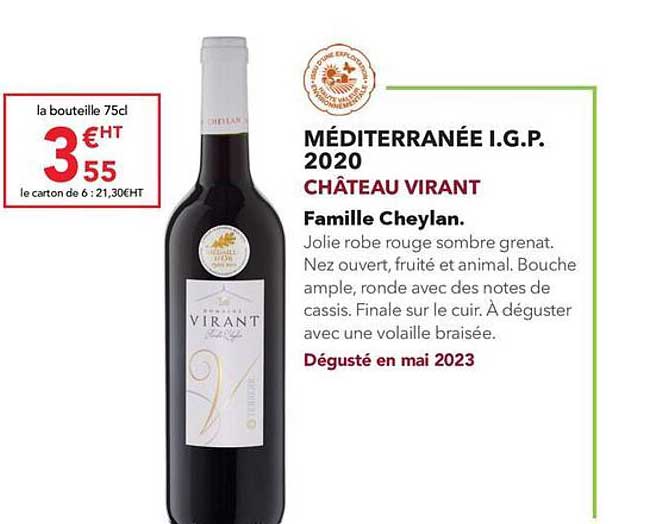 méditerranée i.g.p. 2020 château virant famille cheylan.
