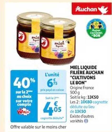 miel liquide filière auchan "cultivons le bon"