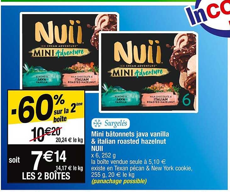 mini bâtonnets java vanilla & italian roasted hazelnut nuii