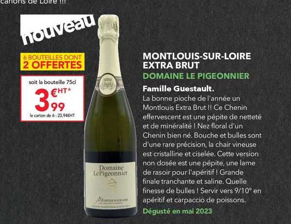 montlouis-sur-loire extra brut domaine le pigeonnier