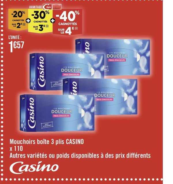 mouchoirs boîte 3 plis casino x110
