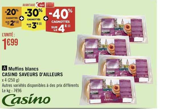 muffins blancs casino saveurs d'ailleurs