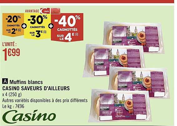 muffins blancs casino saveurs d'ailleurs