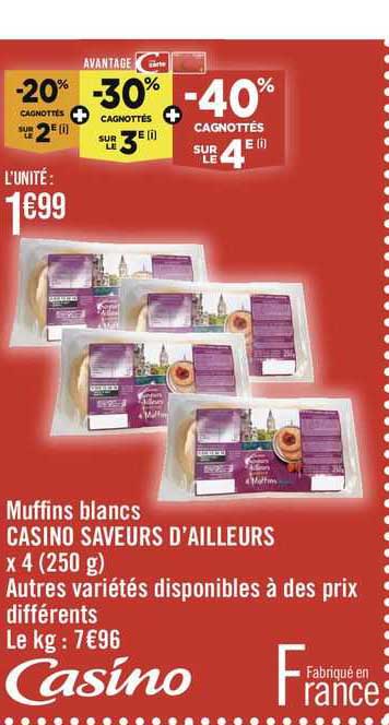 muffins blancs casino saveurs d'ailleurs