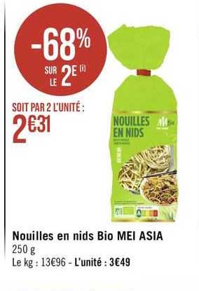 nouilles en nids bio mei asia
