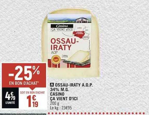 ossau-iraty aop 34% mg casino ça vient d'ici