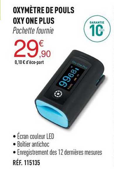 oxymètre de pouls oxy one plus