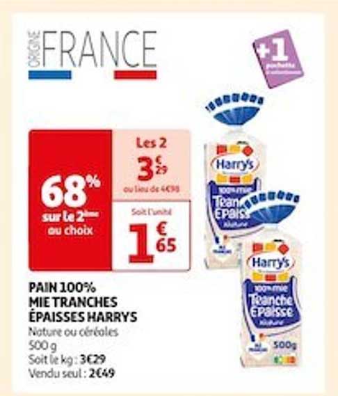 pain 100% mie tranches épaisses harrys