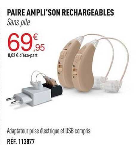 paire ampli'son rechargeables