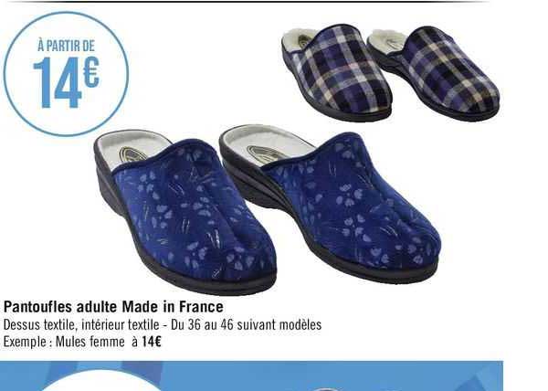 pantoufles adulte made in france