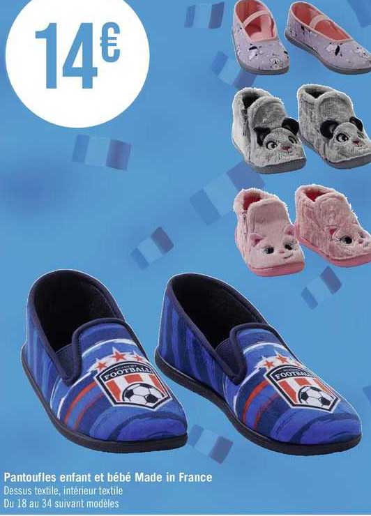 pantoufles enfant et bébé made in france