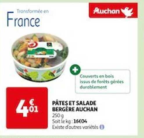 pâtes et salade bergère auchan