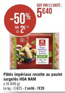 pâtés impériaux recette au poulet surgelés hoa nam