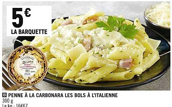 penne à la carbonara les bols à l'italienne