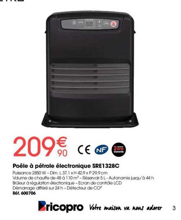 poêle à pétrole électronique sre1328c
