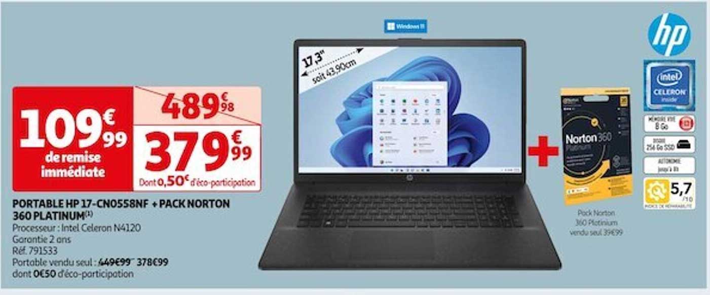 portable hp 17-cn0558nf + pack norton 360 platinum