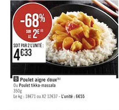 poulet aigre doux ou poulet tikka-massala