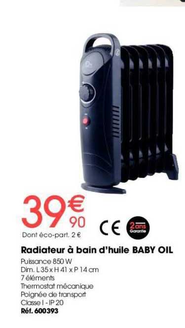 radiateur à bain d'huile baby oil