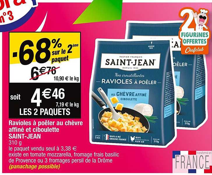 ravioles à poêler au chèvre affiné et ciboulette saint-jean