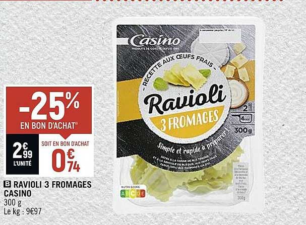 Ravioli 3 Fromages Casino