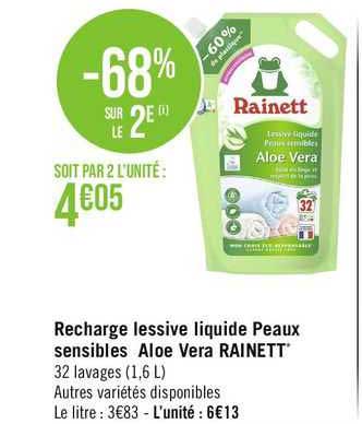 recharge lessive liquide peaux sensibles aloe vera rainett